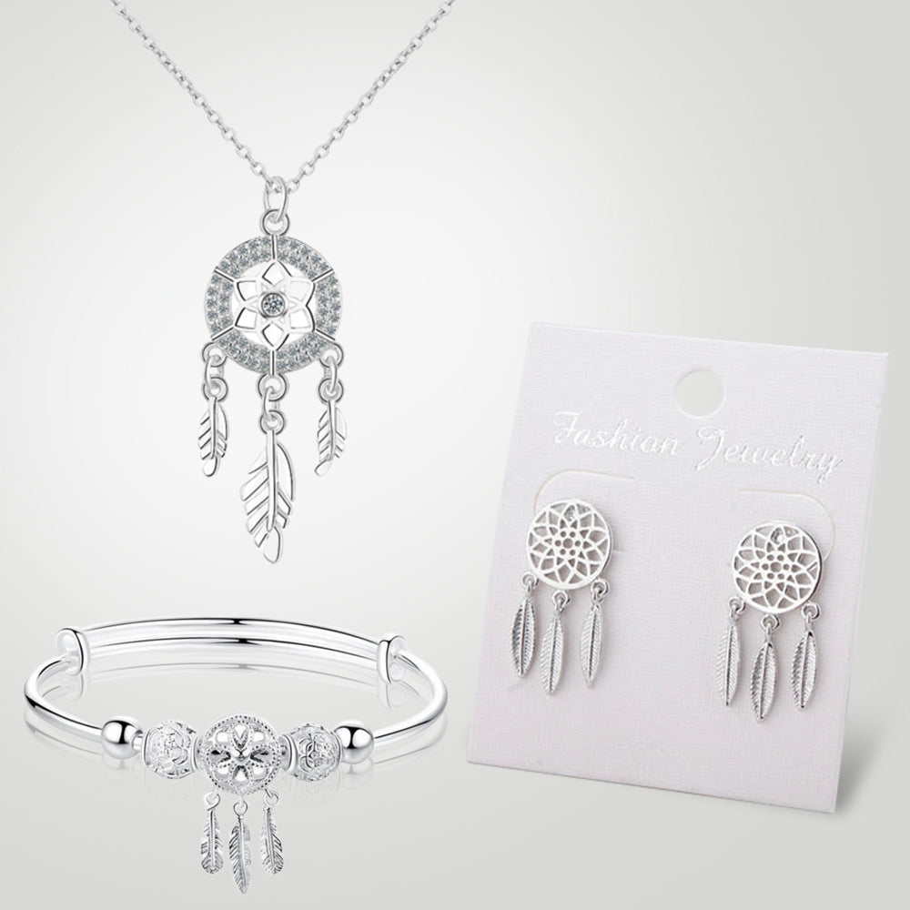 [75% OFF] The Dreamcatcher Bundle - Bracelet, Earrings, and Necklace [Super Low Stock Available]