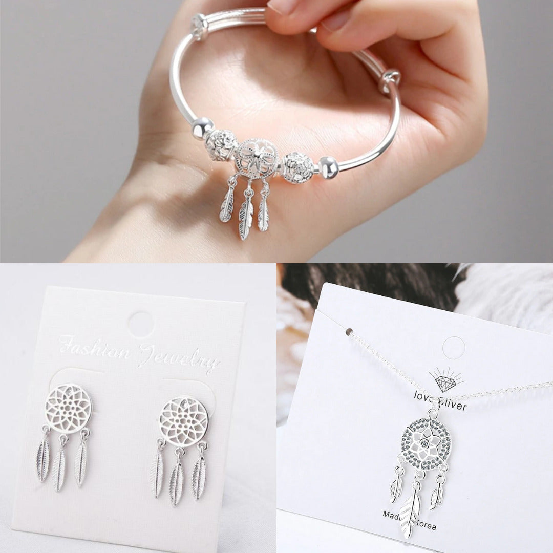 [75% OFF] The Dreamcatcher Bundle - Bracelet, Earrings, and Necklace [Super Low Stock Available]